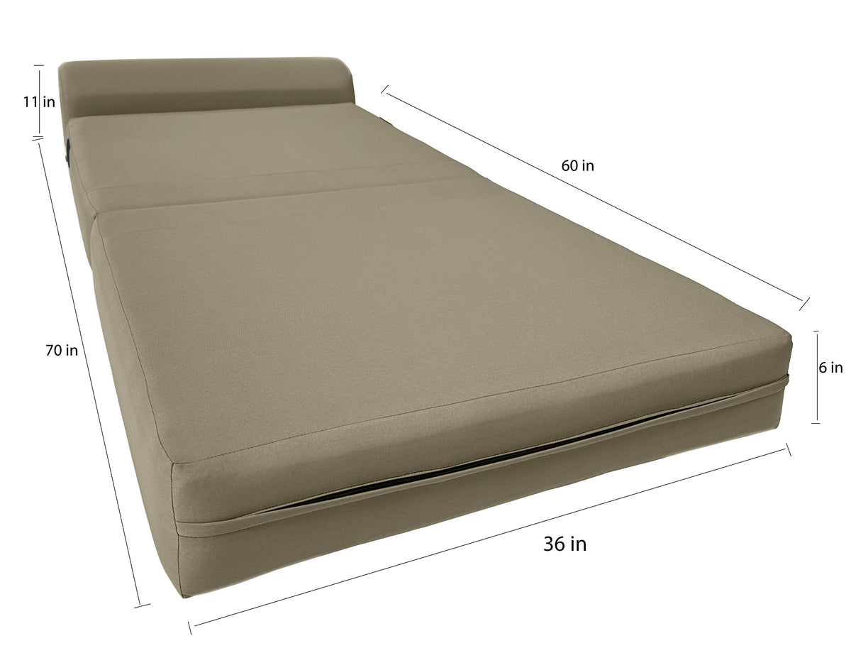 Tan Sleeper Chair Folding Foam Sofa Guest Bed L860359
