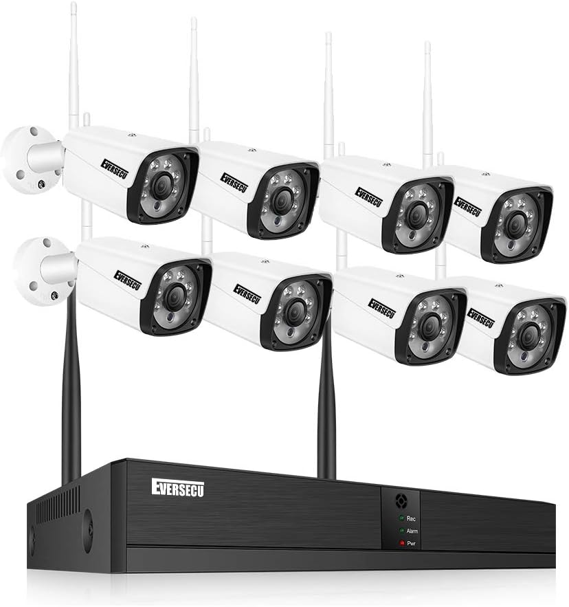 2K 3MP 8 Channel Wireless IP Security Camera System with 12 Inch Monitor & 1TB HDD J1360