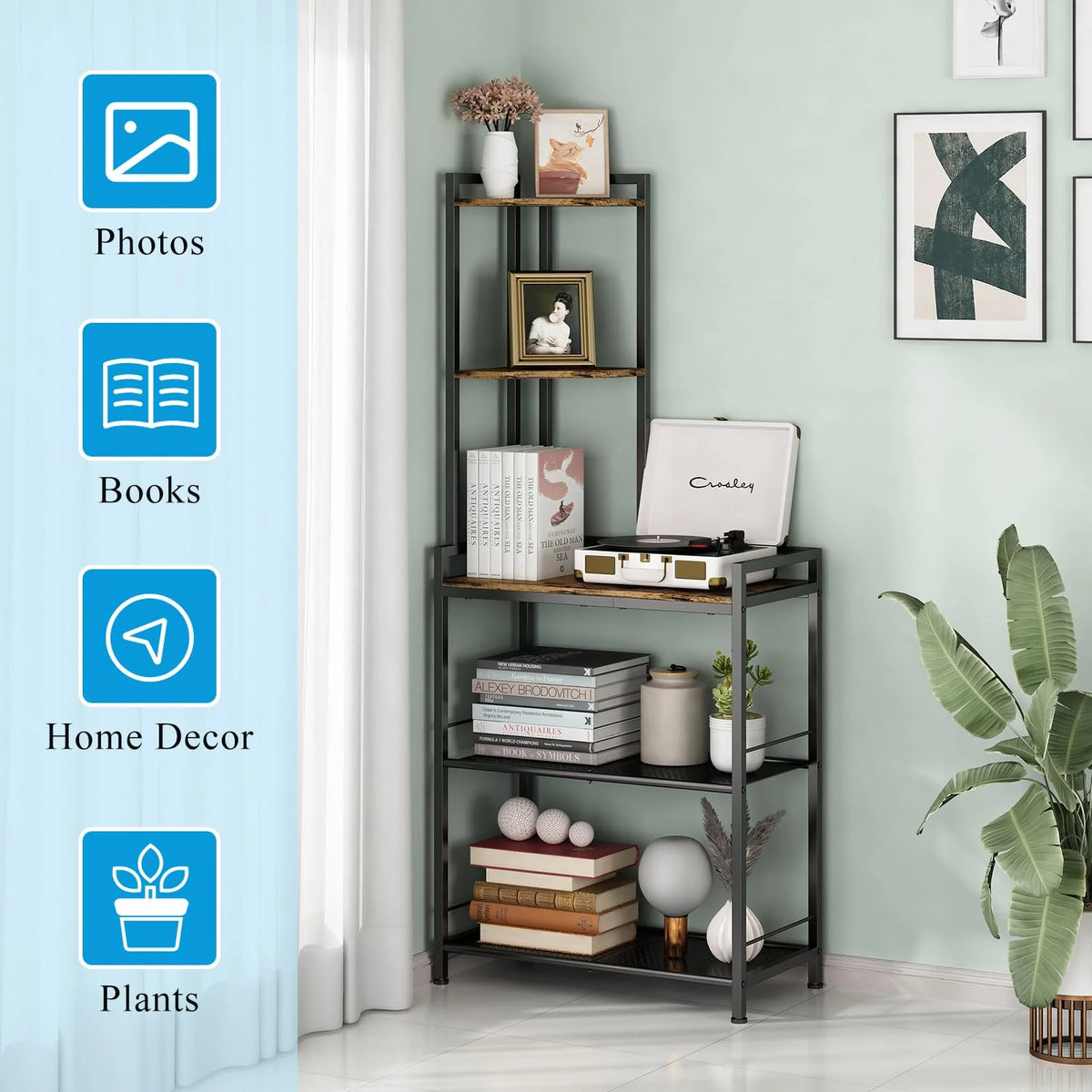 Black 5 Tier Corner Shelf P61947
