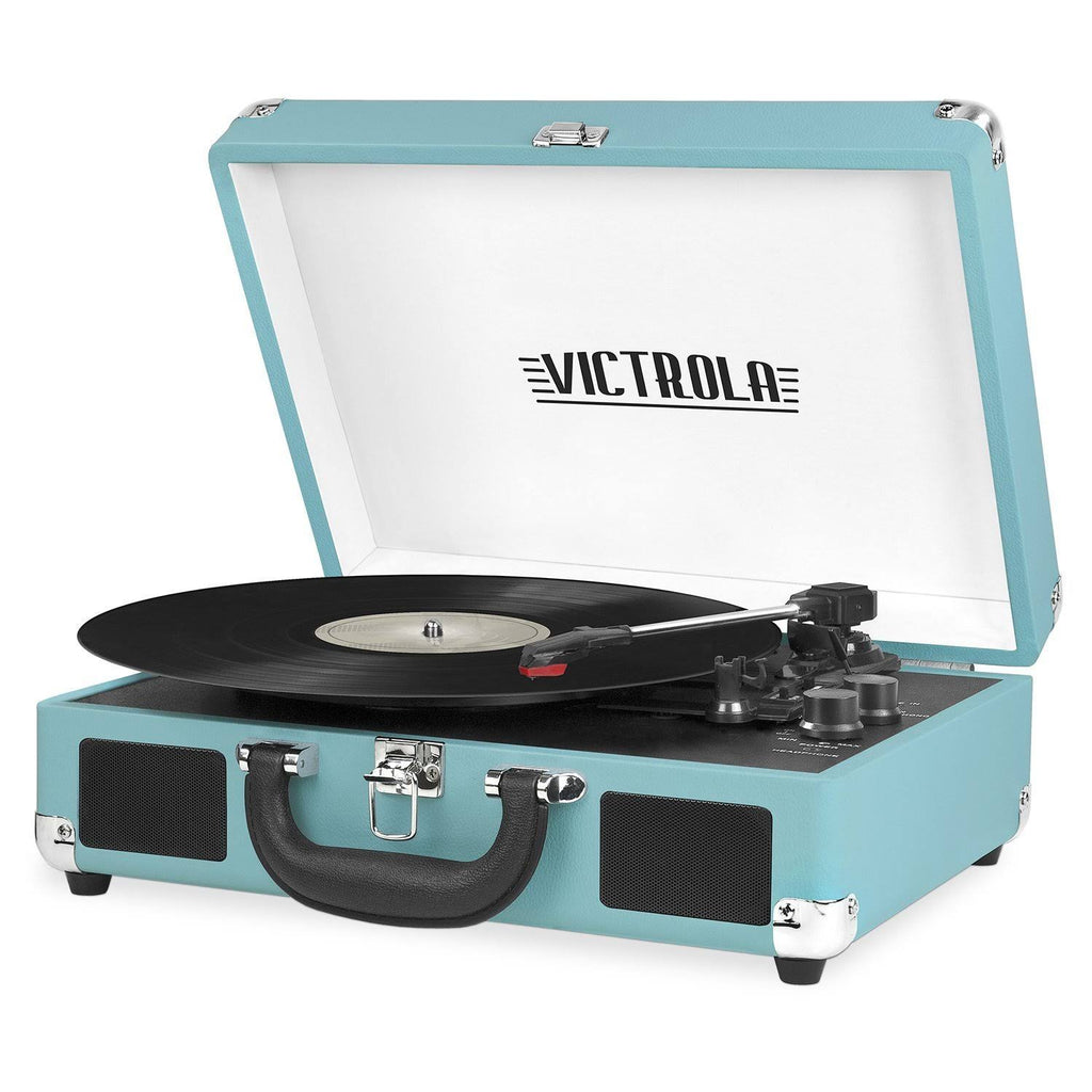 Aqua 3-Speed Bluetooth Suitcase Turntable with Speakers E6539