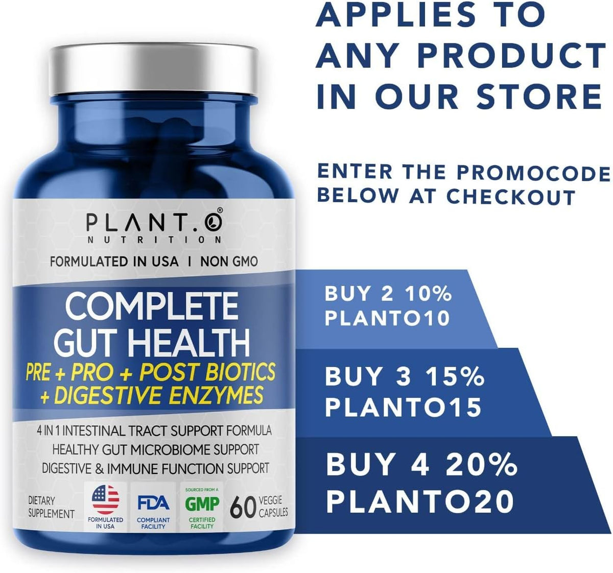 4-in-1 Prebiotic Probiotic & Postbiotic 60 capsules N466