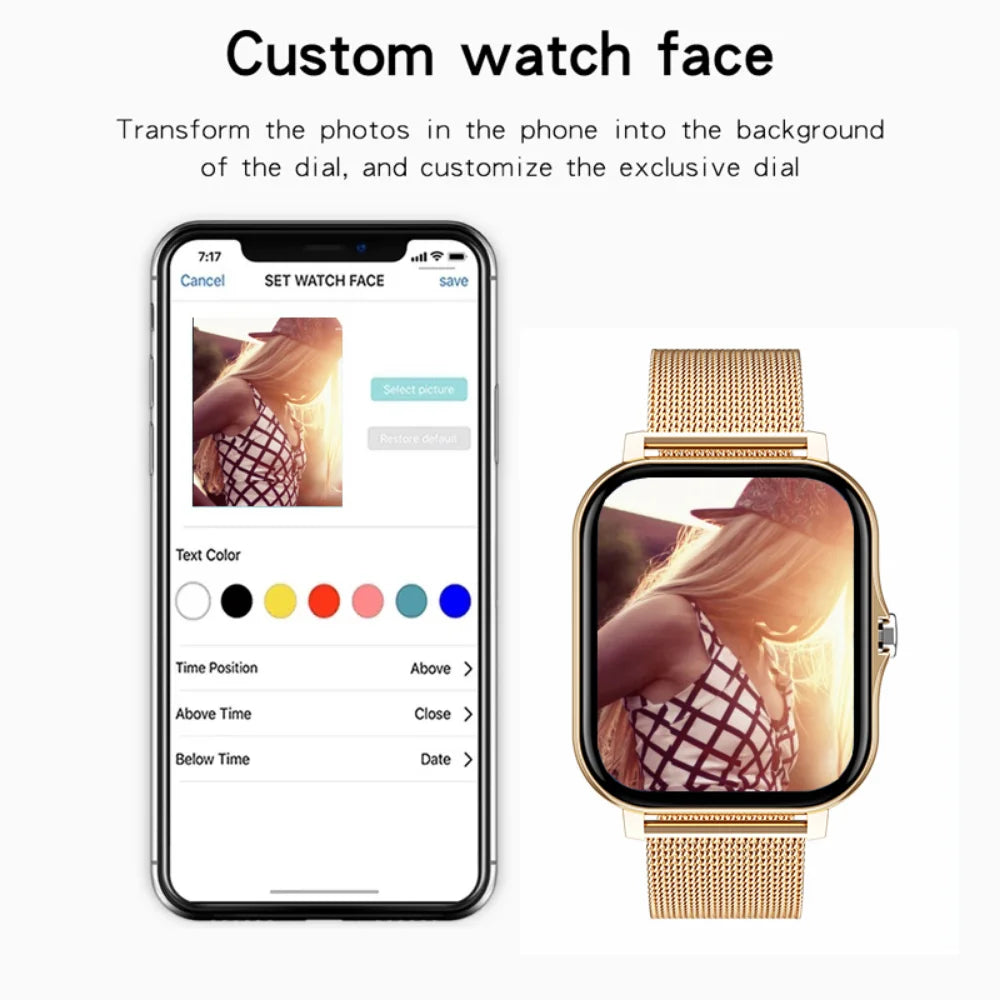 1.69inch Full Touch Screen Smart Watch With Heart Rate Fitness Tracker BT Call G409