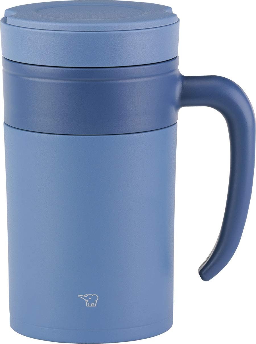 Stainless Tea Tumbler with Handle, 16-Ounce, Prussian Blue U7043