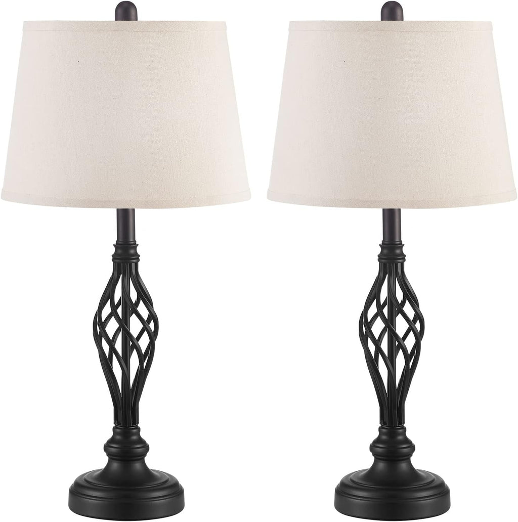Set of 2 Table Lamps 27'' Spiral Cage Design K914