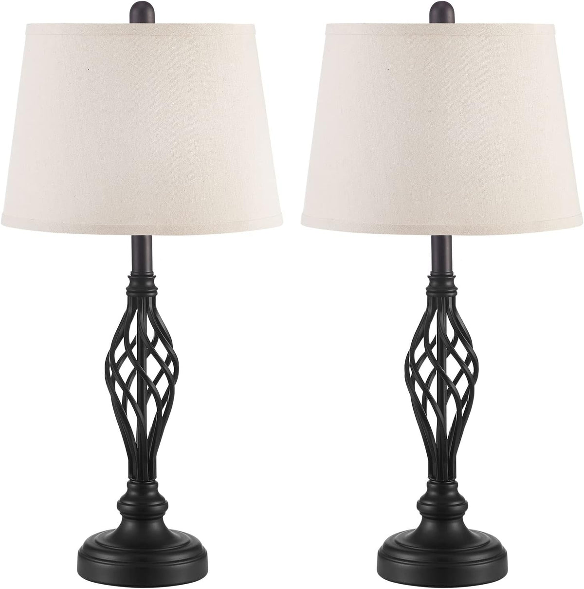 Set of 2 Table Lamps 27'' Spiral Cage Design K914