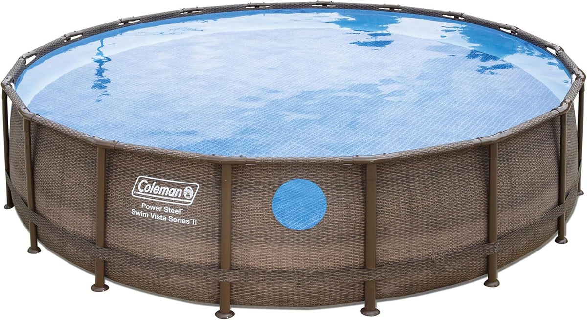 Brown 18' x 48" Above Ground Swimming Pool Set with Filter Pump and Ladder C733316