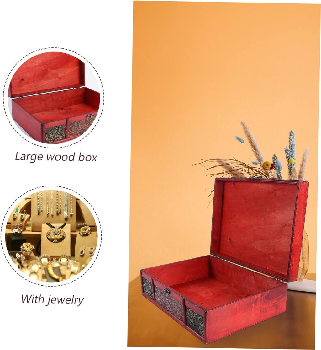 2pcs Wooden Jewelry Storage Case with Lock Ring O40499