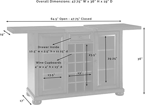 Black Sliding Top Bar Cabinet A4482
