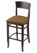 Bar Stool with Dark Cherry Finish and Saddle Seat O22743