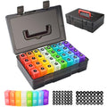 Black Monthly Pill Organizer 2 Times a Day 30 Day with Travel Case O996