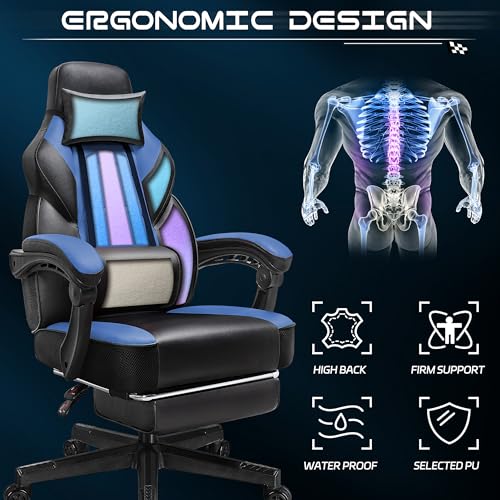 Red Ergonomic Gaming Chair with Footrest H65447