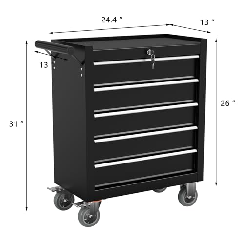 4-Drawer Black Rolling Tool Chest with Wheels L18646