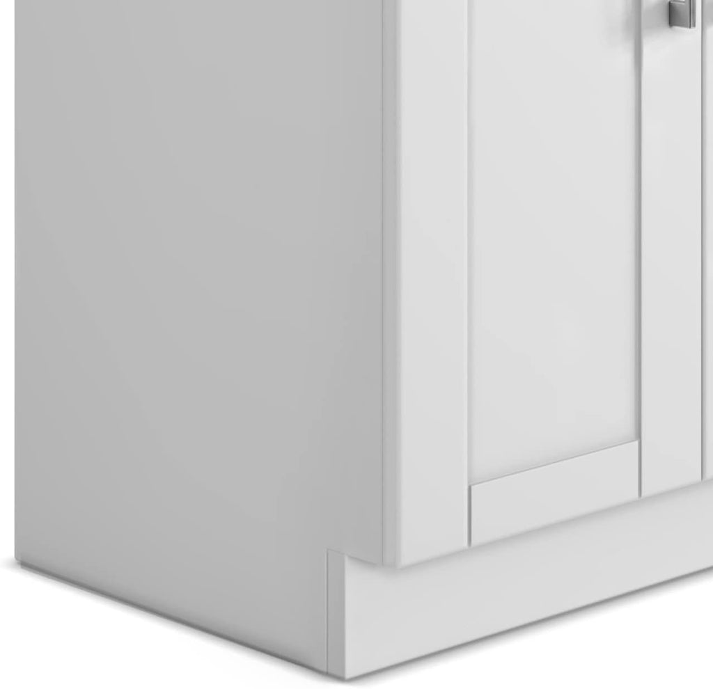 White Laundry Cabinet with Stainless Steel Sink S31019