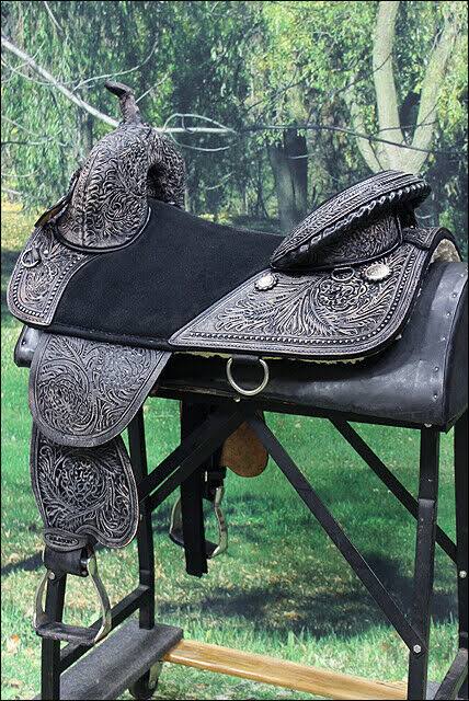16 in Western Horse Saddle Treeless Trail Barrel Leather E17087