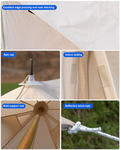 4 Seasons Canvas Bell Tent with 2 Stove Jack X22319