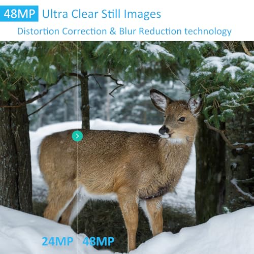 48MP 1296p Trail Camera with 100ft Night Vision O169