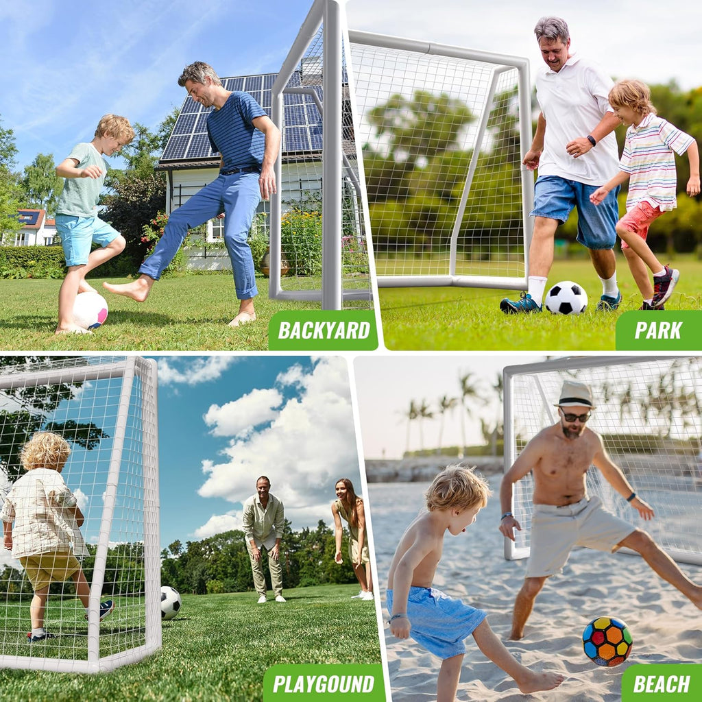 8x5ft Weatherproof PVC Soccer Goal with Carry Bag T870