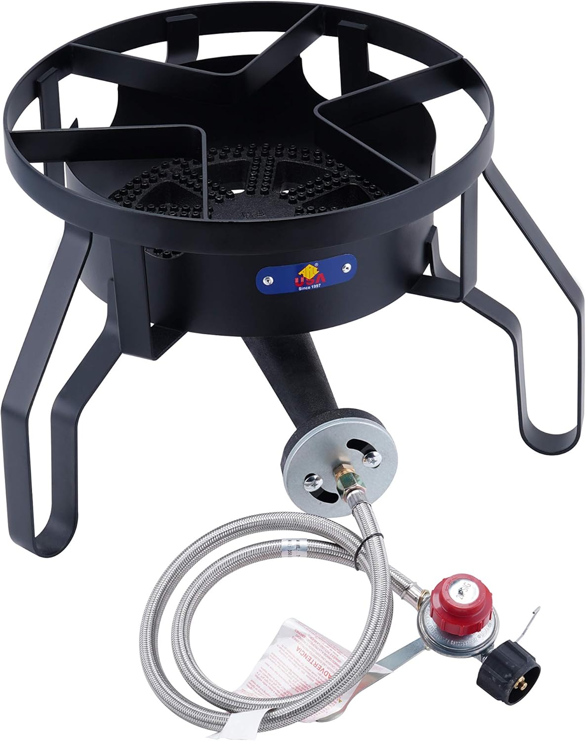 Cast Iron Propane Burner 200,000 BTU with Regulator & Hose E430477