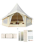 4 Seasons Canvas Bell Tent with 2 Stove Jack X22319