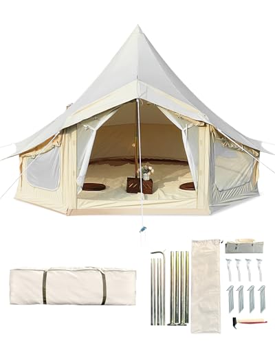 4 Seasons Canvas Bell Tent with 2 Stove Jack X22319