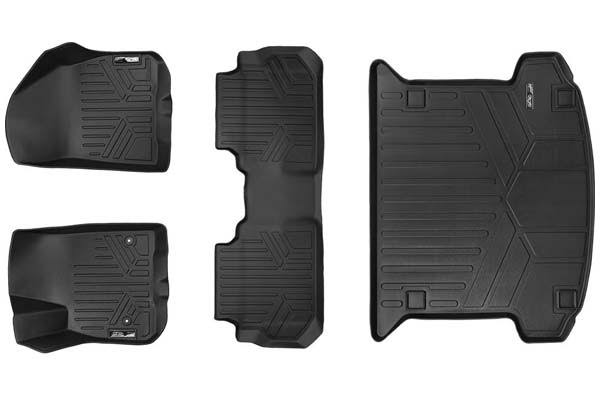 Black 2 Rows Floor Mats and Cargo Liner Set X3113