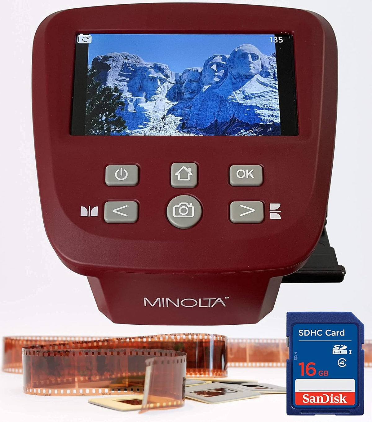Film & Slide Scanner, 5 Screen, 22MP JPEG, 16GB SD Card M296267