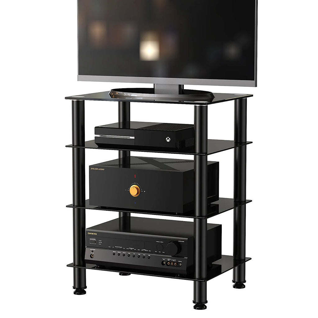 4-tier Glass Media TV Stand W356