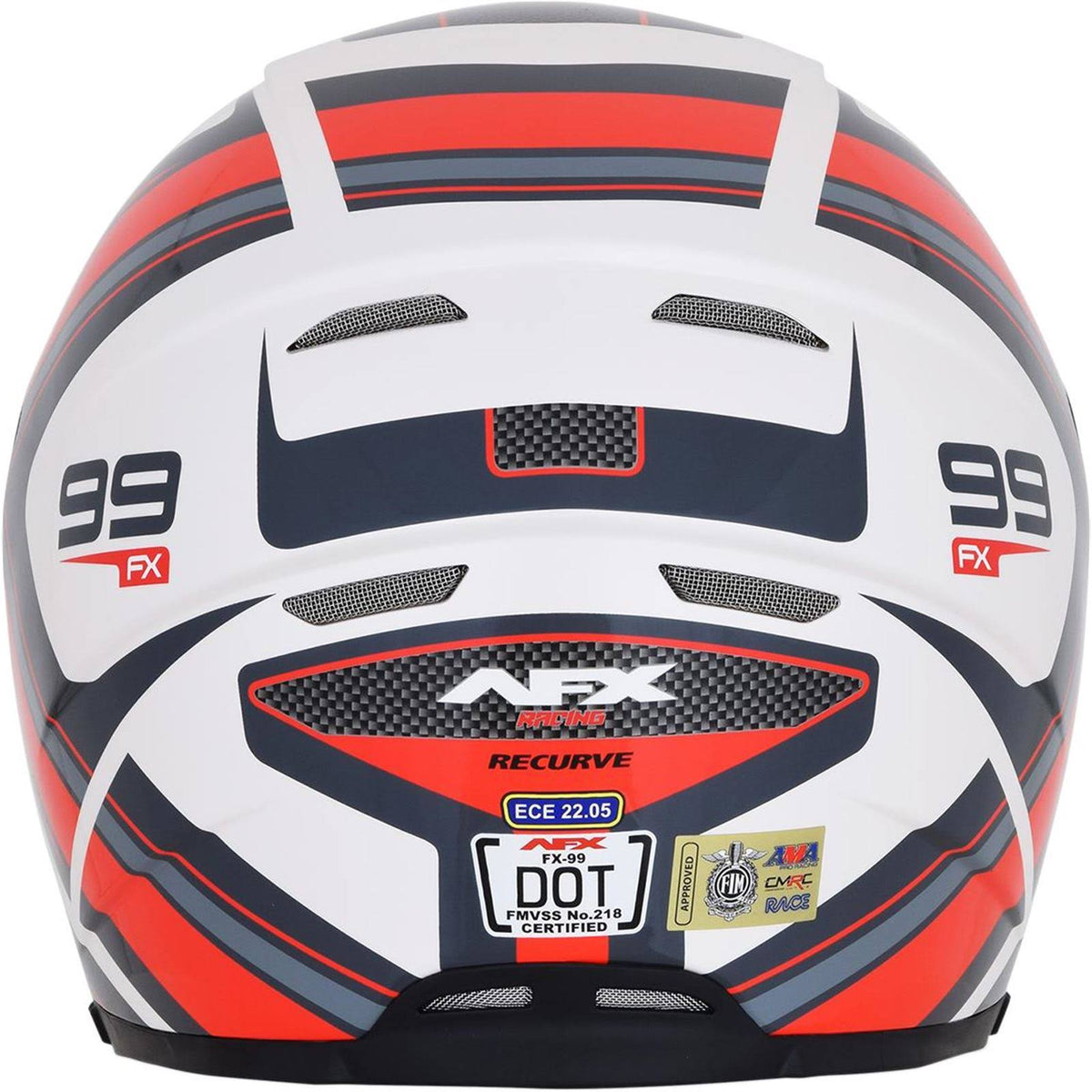 Pearl White/Red Recurve Helmet F366