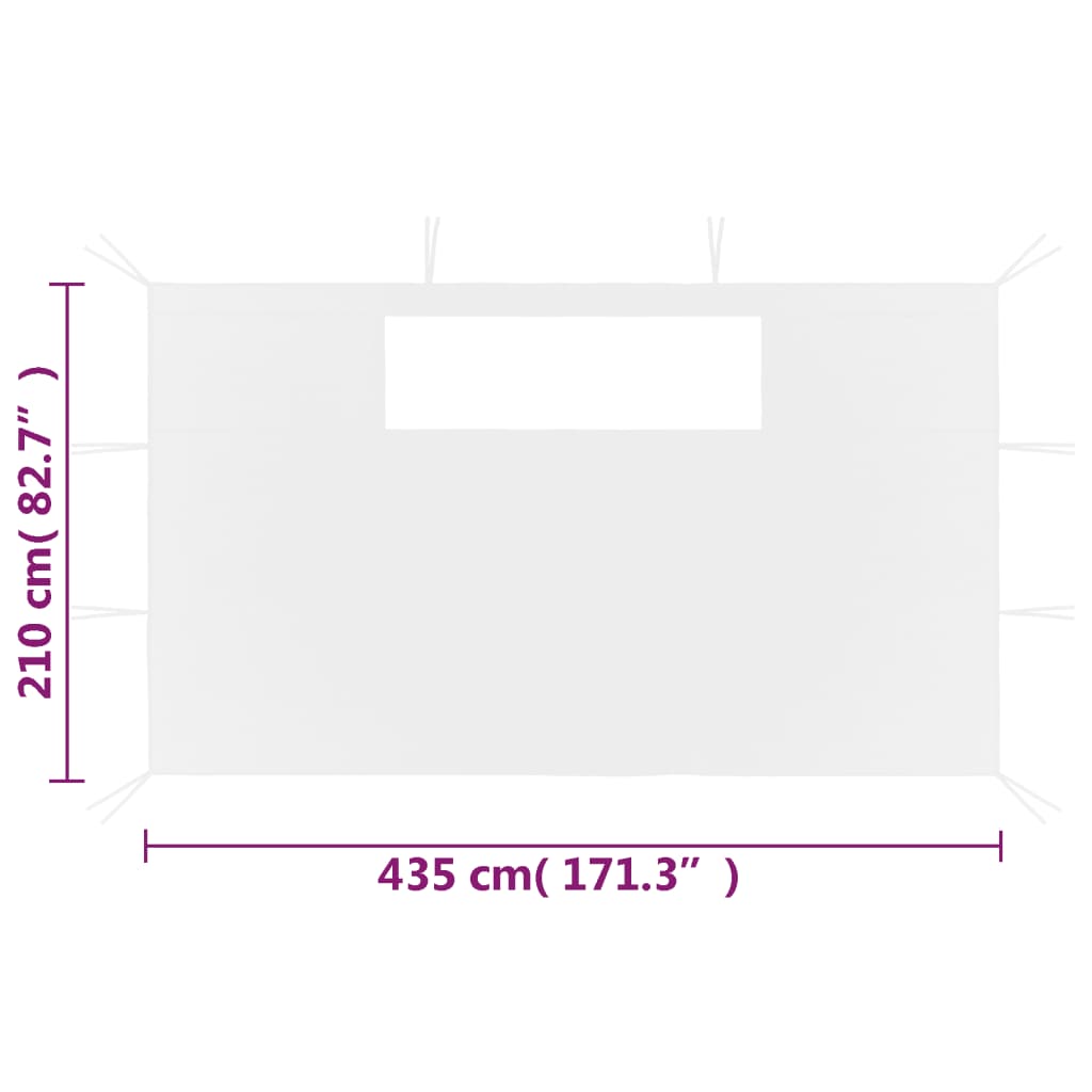White Gazebo Sidewalls with Windows 2 pcs A7162