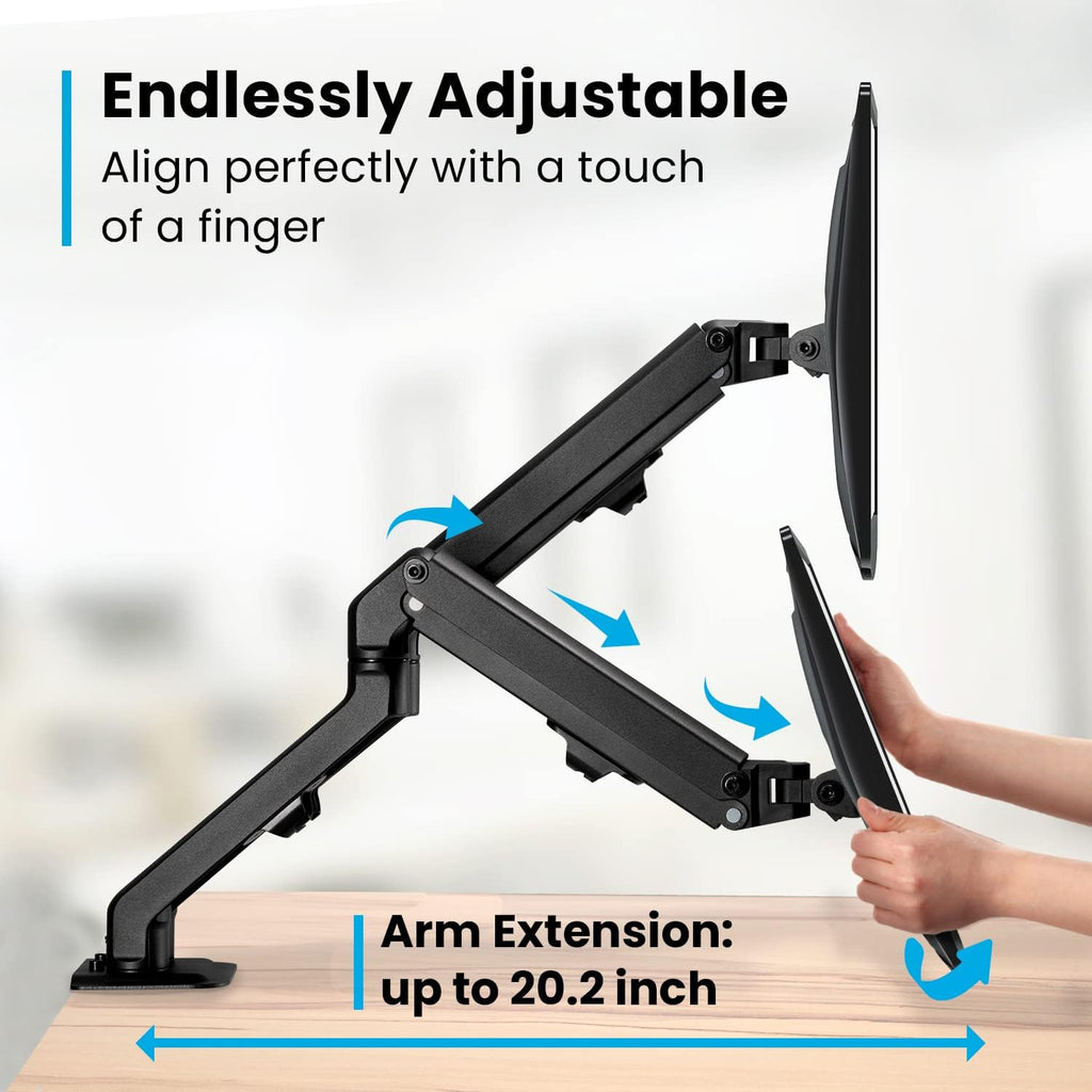 Dual Monitor Arm Desk Mount for 17-27", VESA 75x75mm/100x100mm, Pack of 2 F713715