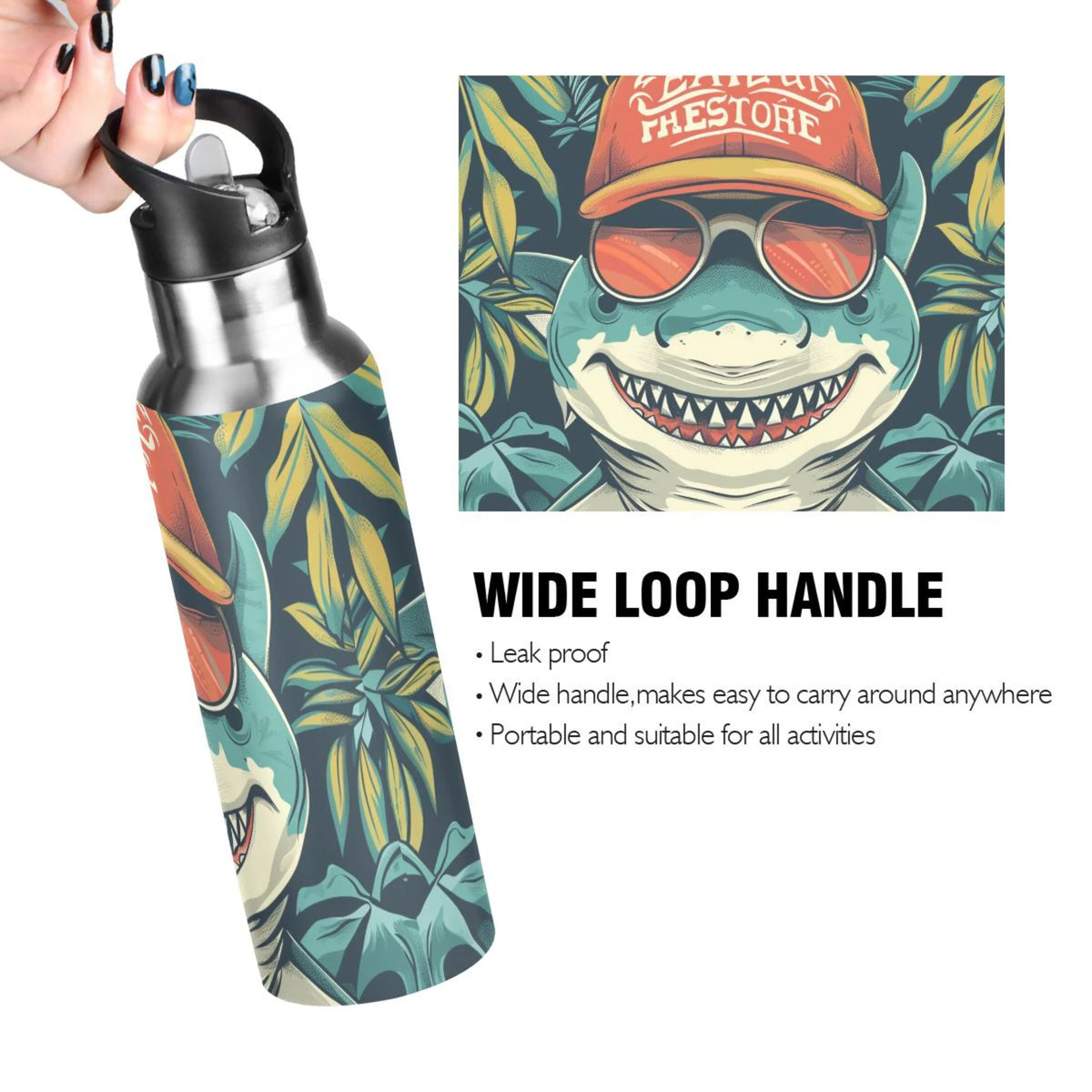 Insulated Stainless Steel Water Bottle with Straw Lid, 20 oz S243664