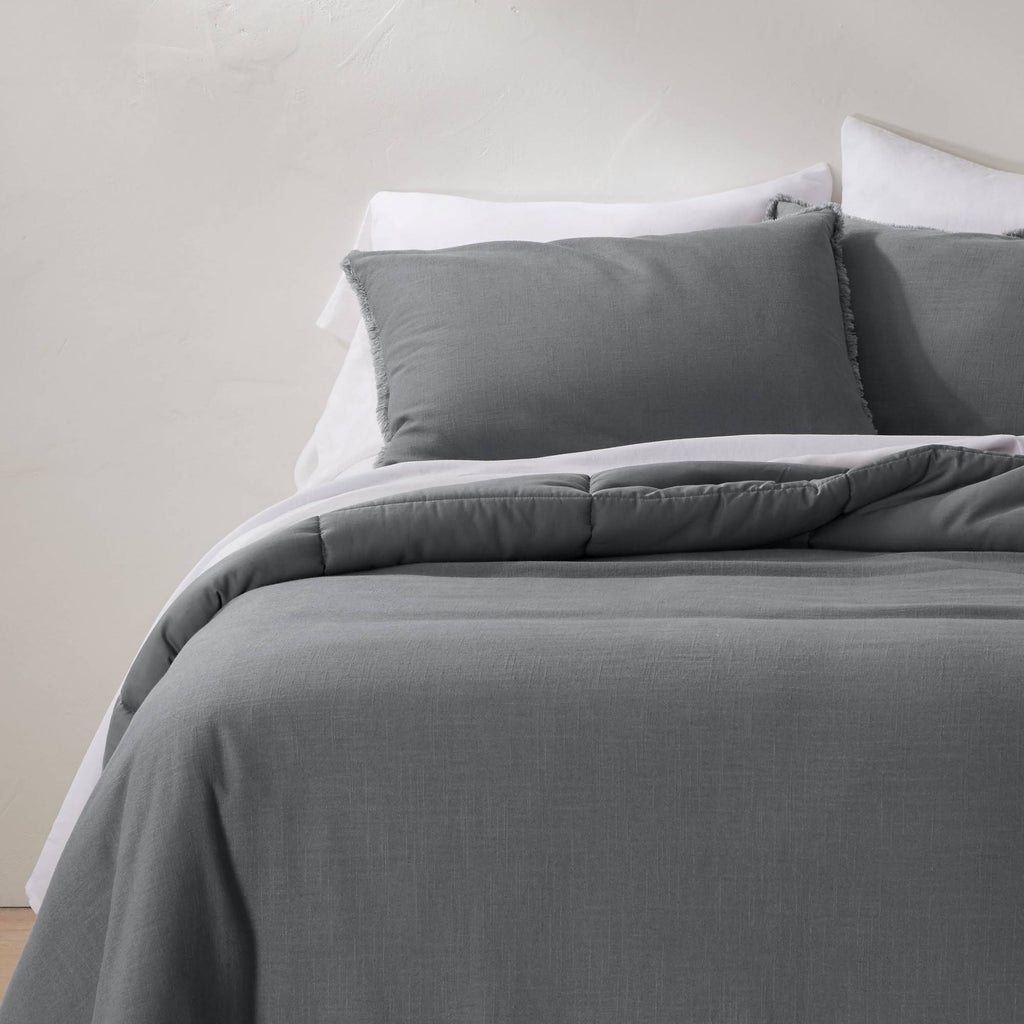 Full/Queen Linen Blend Comforter and Sham Set I76419