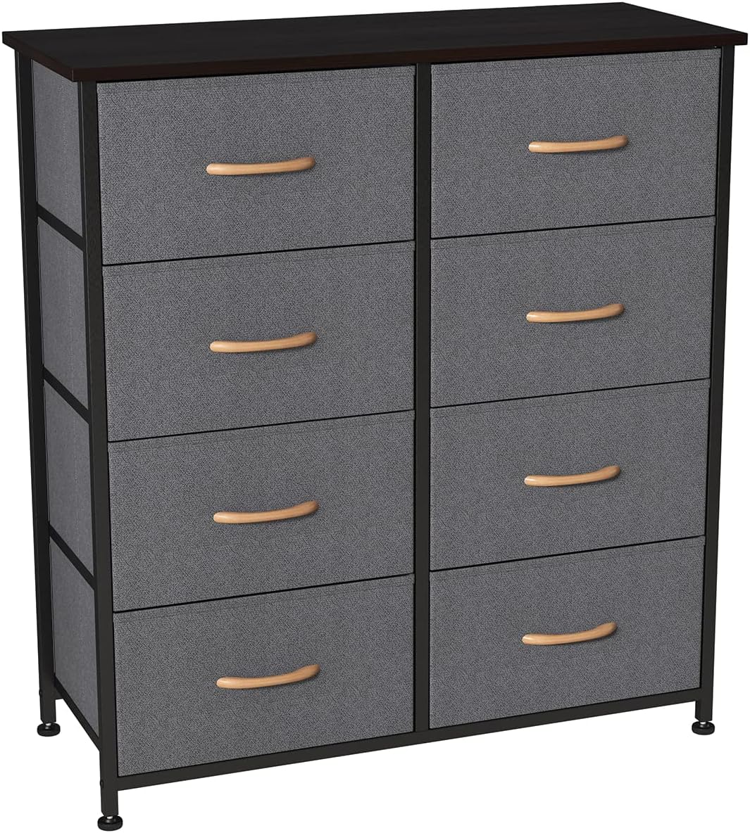 Charcoal Gray/Black 8 Drawer Fabric Dresser K57903