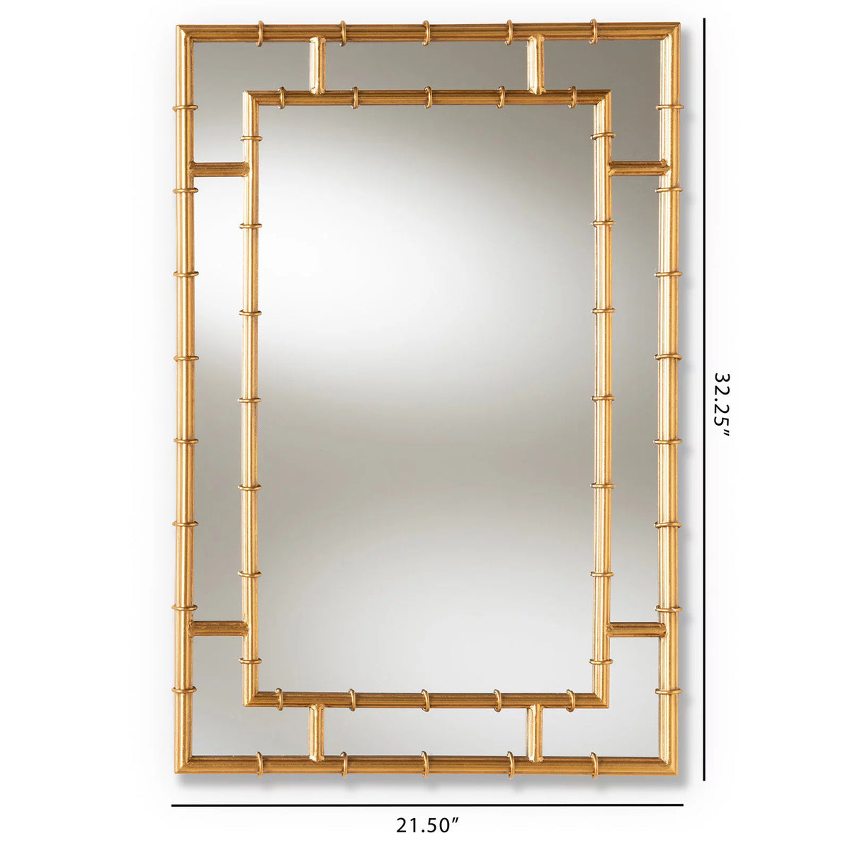 Gold Finished Bamboo Accent Wall Mirror J82869