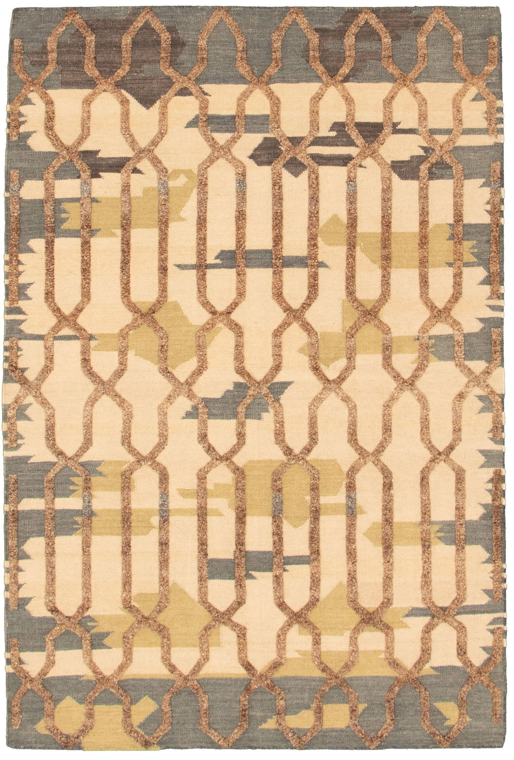 Ivory Wool Kilim Rug D6501
