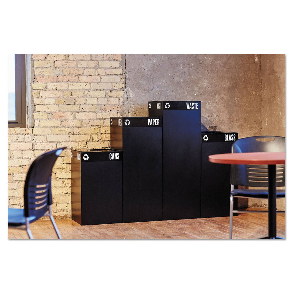 42 gal powder-coated steel black Trash Can Base C77518