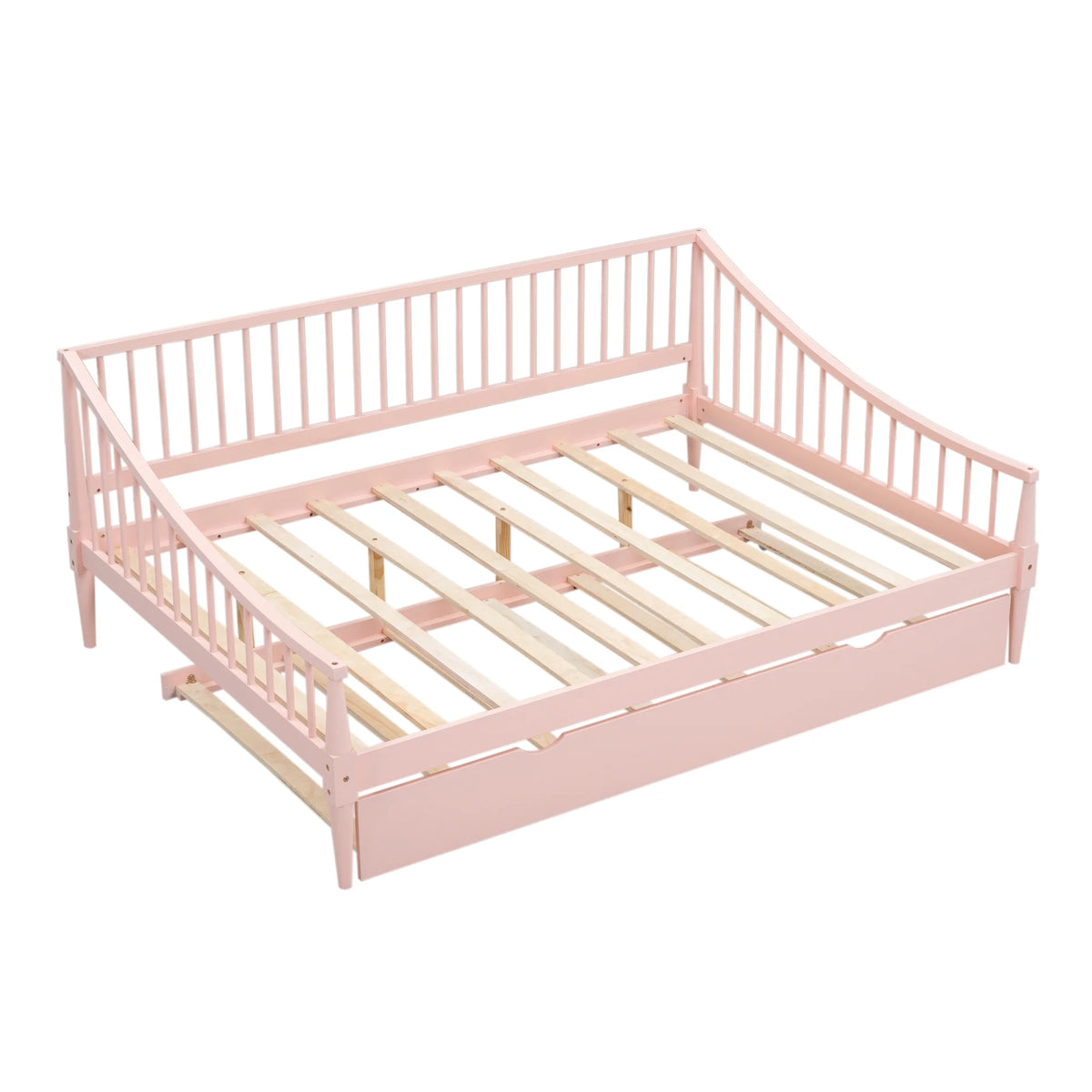 Pink Full Size Wood Daybed with Twin Trundle Z309