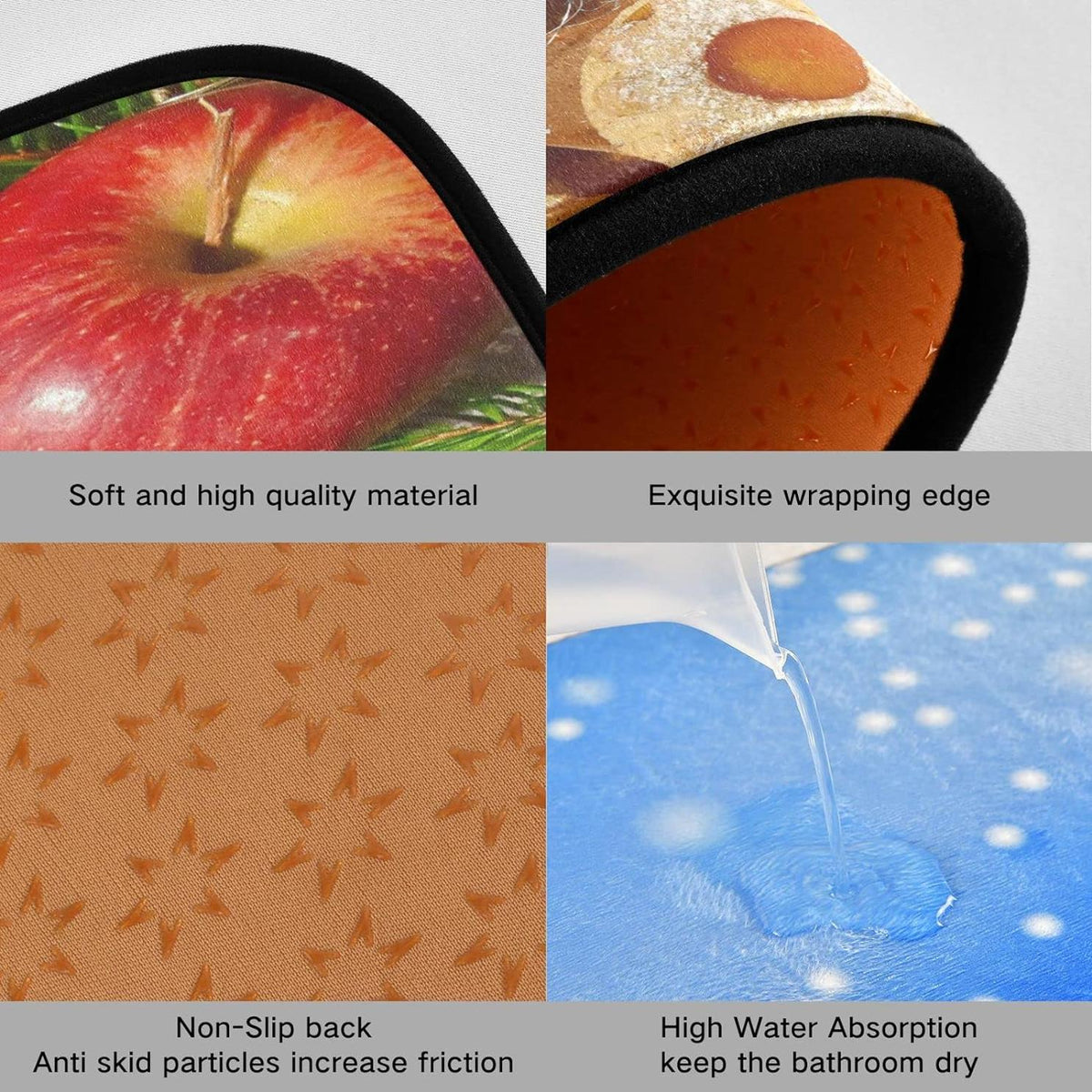 Gingersnap Kitchen Mats Set of 2 Non Slip Anti Fatigue Floor Runner Rug E440