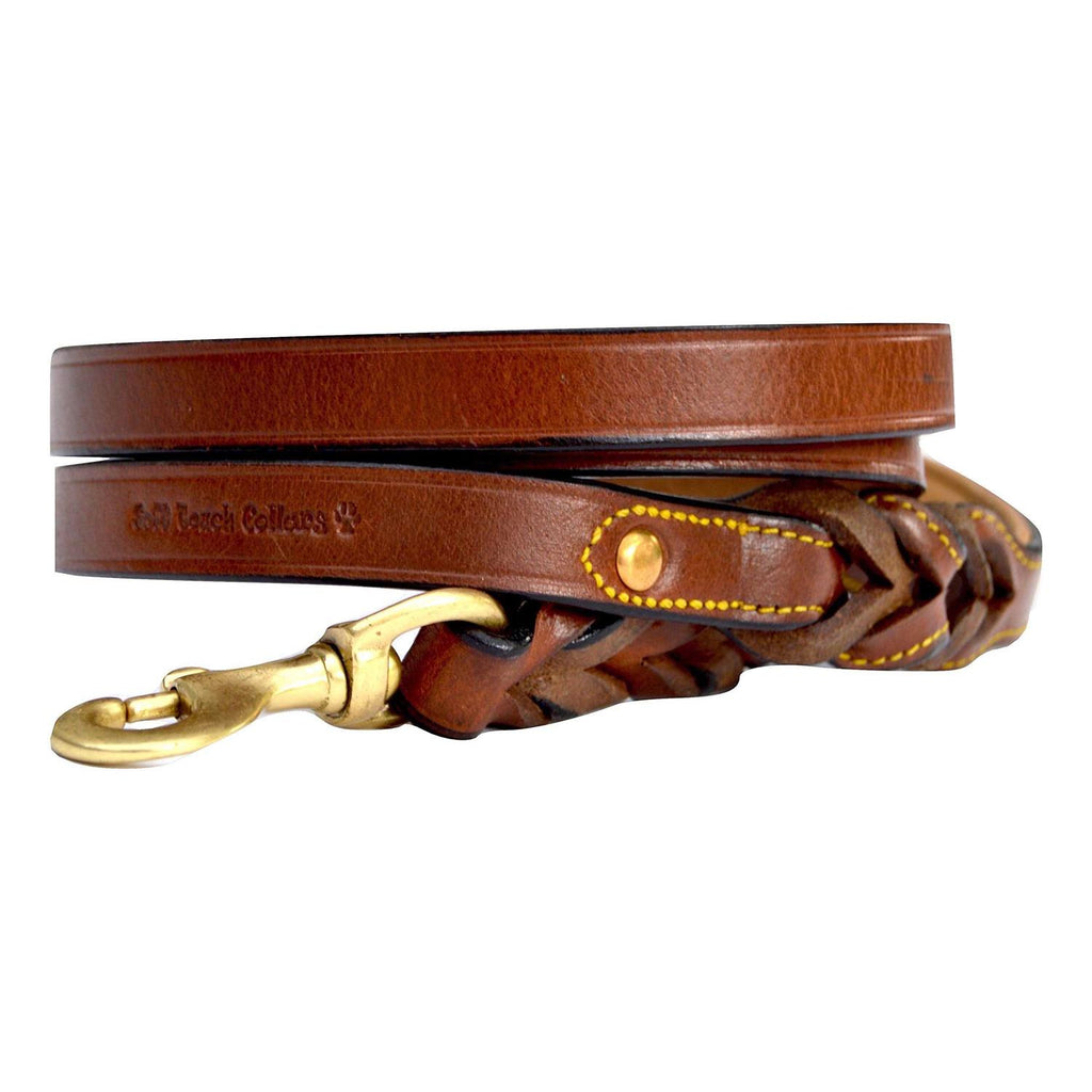 Leather Braided Dog Leash M760