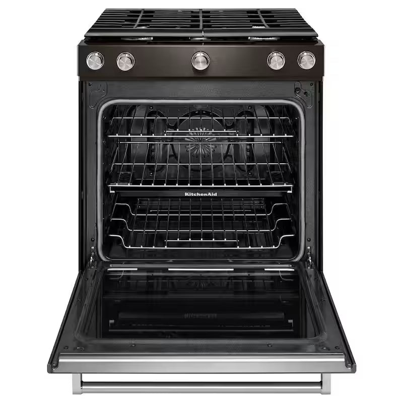 5.8 cu. ft. Slide-In Gas Range in Black Stainless F6308