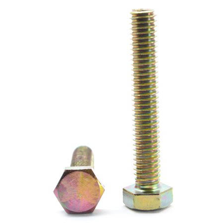 5/16-18 x 1 3/4 Coarse Thread Grade 8 Hex Tap Bolt Alloy Steel Yellow Zinc Plated Pk 250 V38764