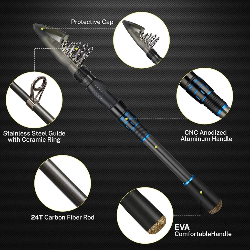 Carbon Fiber Telescopic Fishing Rod and Reel Combo N7013
