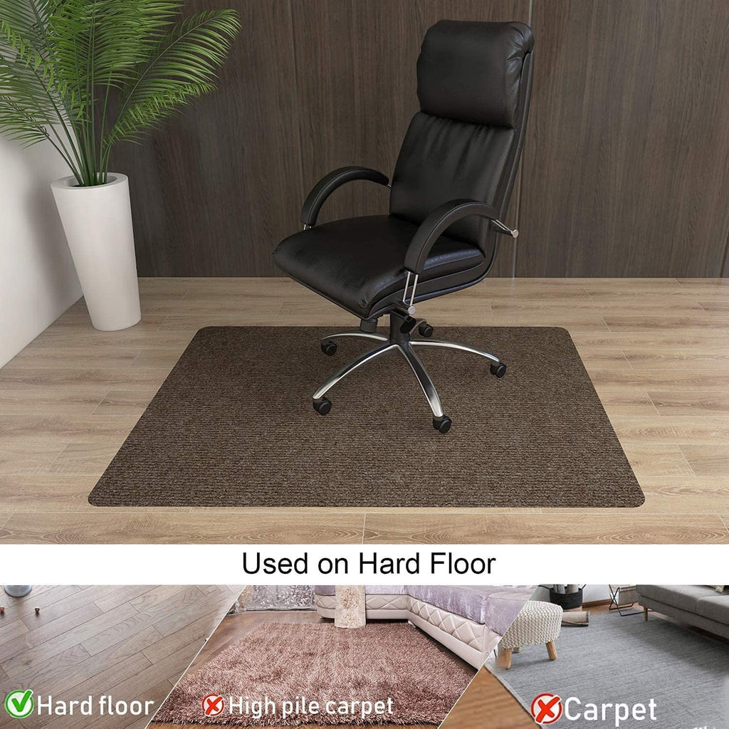 Brown Polyester Office Desk Chair Mat O977981