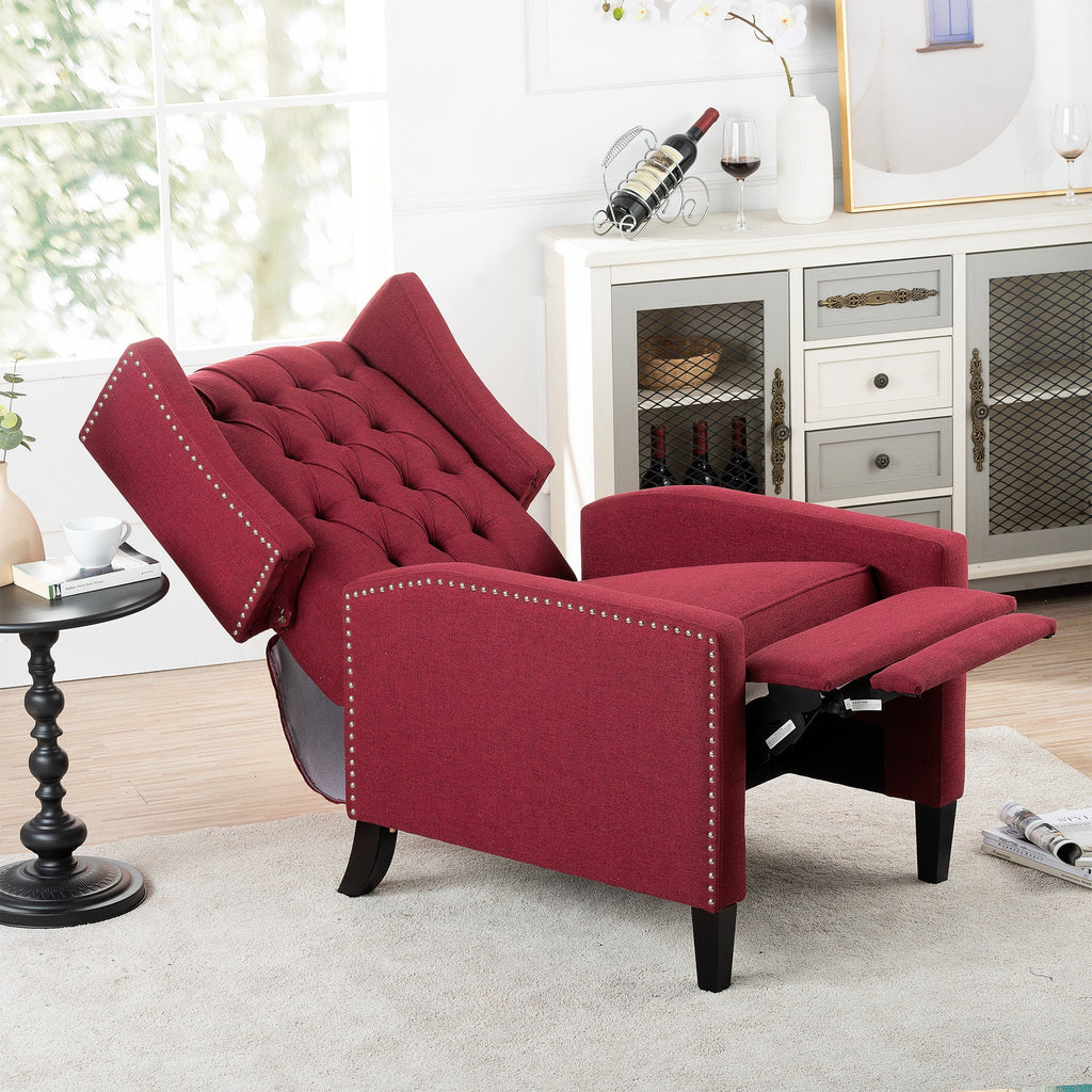 Red Manual Wing Chair Recliner Z294