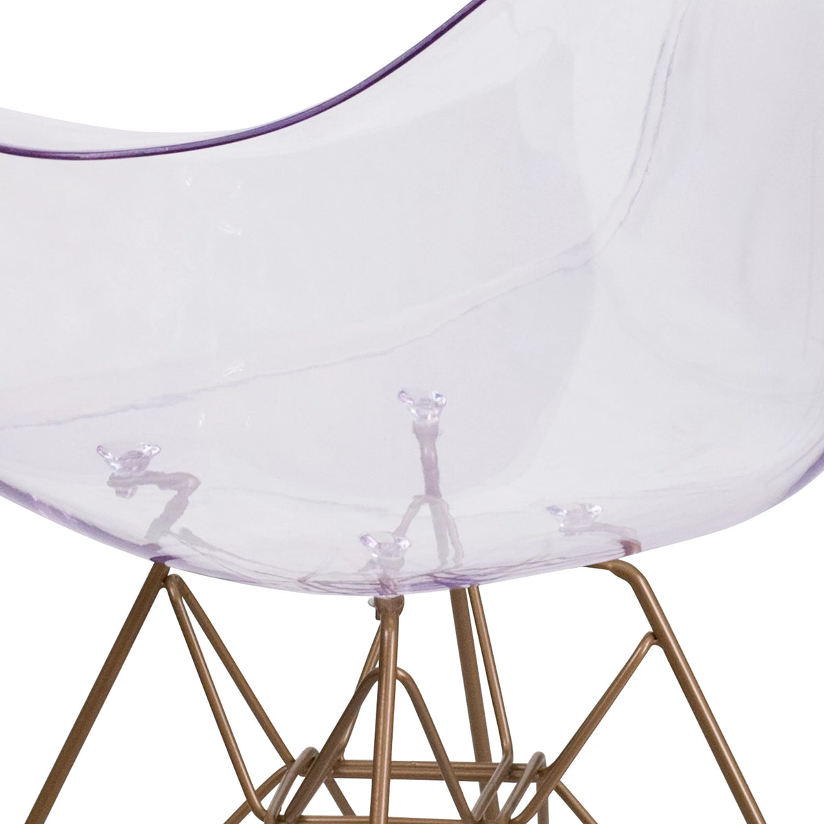 Transparent Side Chair with Gold Base U3090