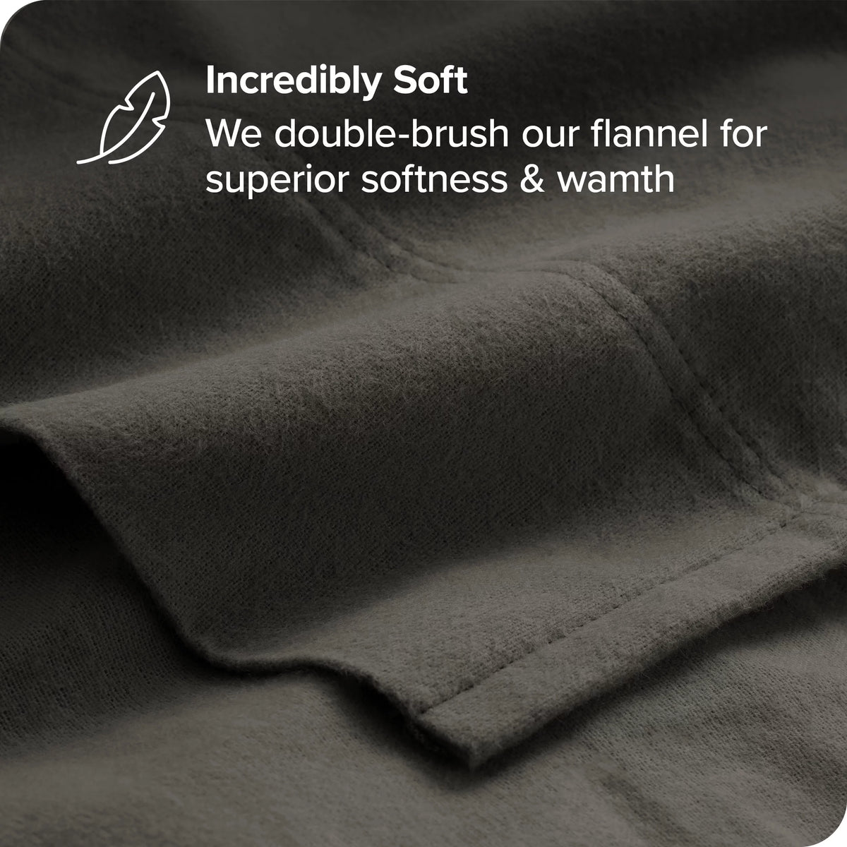 100% Cotton 4 Piece Queen Gray Flannel Sheet Set X6775