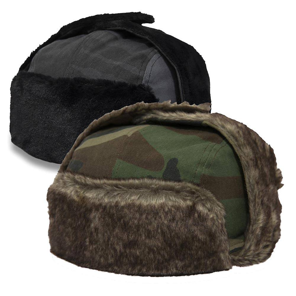 Camo Olive Faux Fur Trapper Hat L69594