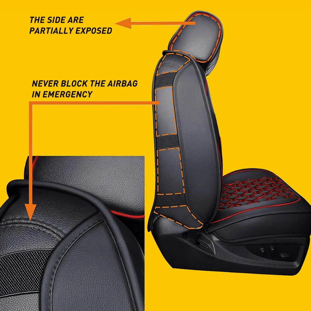 Black-Red Full Set Car Seat Covers X3263