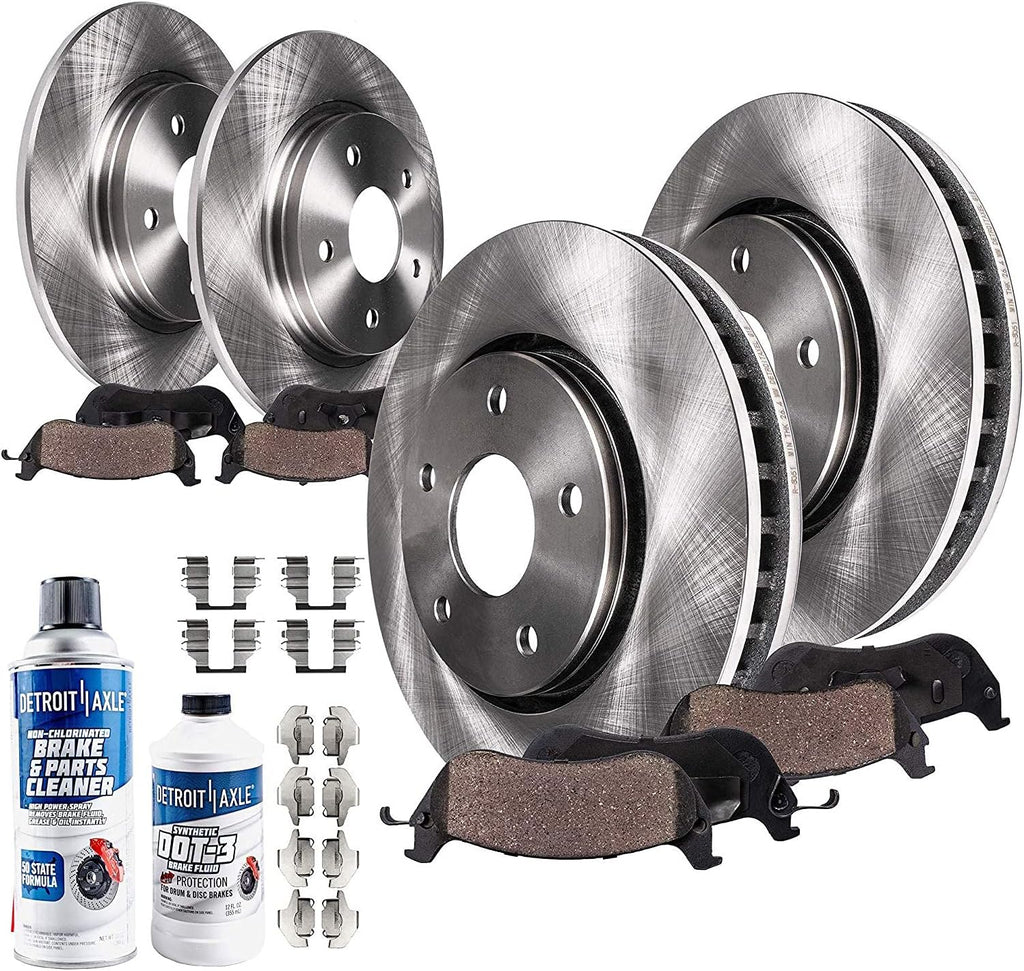 Front and Rear Disc Rotors + Brake Pads Replacement 10pc Set F539