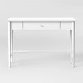 White Wood Writing Desk with Drawers D83530